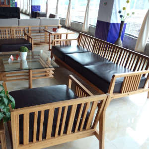Chinese Carbonized Horizontal Bamboo Sofa