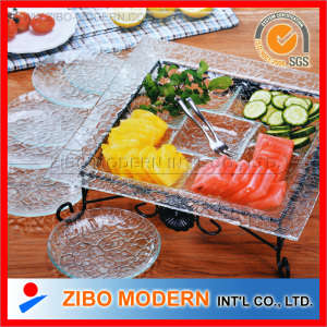Glass Serving Plate/8PCS Glass Separated Plates