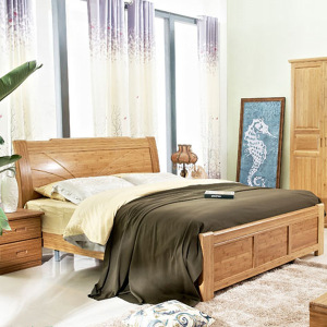 Eco-Friendly Modern King Size Carbonized Bamboo Bed